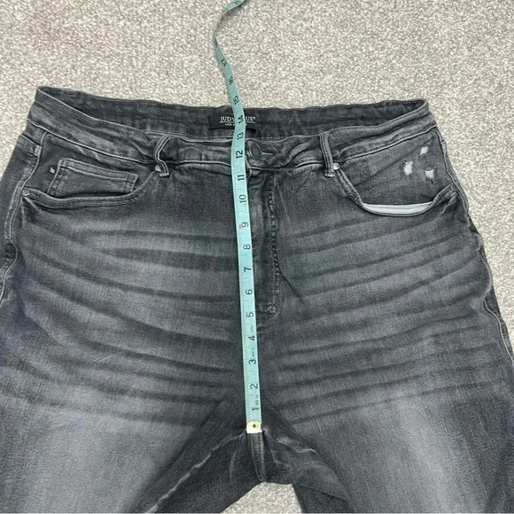 Judy Blue Skinny Fit Jeans Womens 22W Gray Hi Rise Distressed Tapered Stretch - Picture 4 of 9